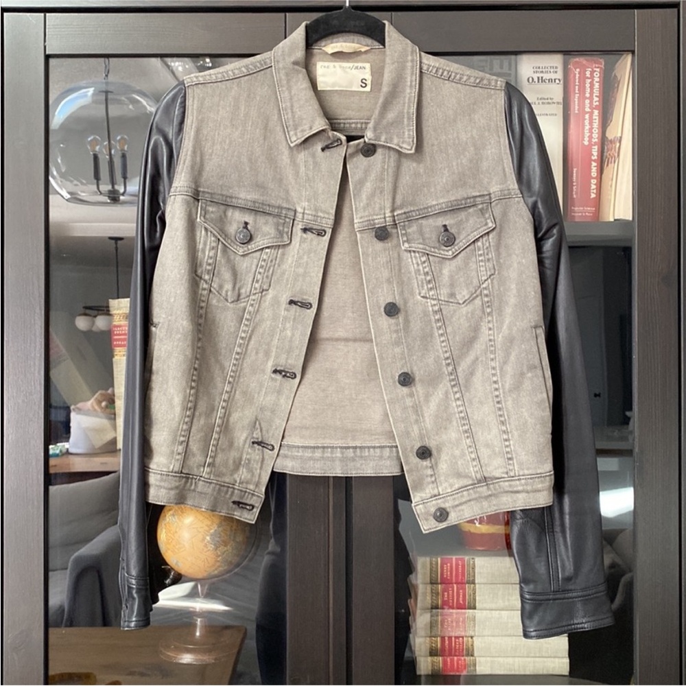 Gray and Black Denim Jacket